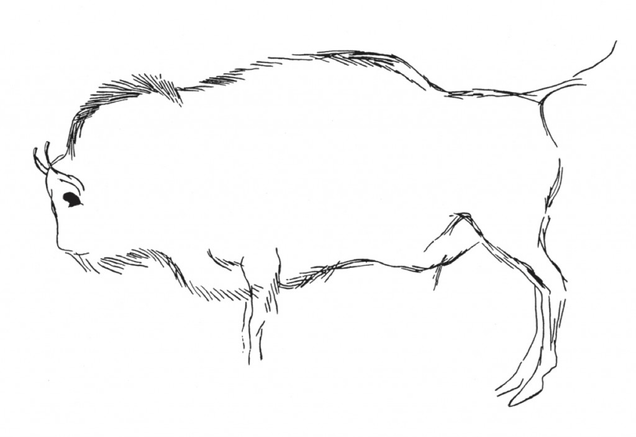 Reproduction of cave art representing a European bison. (Image: Carole Fritz and Gilles Tosello)